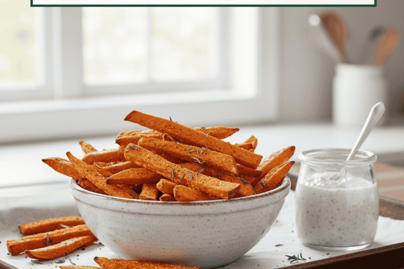 Baked Sweet Potato Fries (No Oil) 